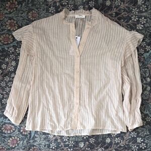 Neuflora Beige Striped Blouse